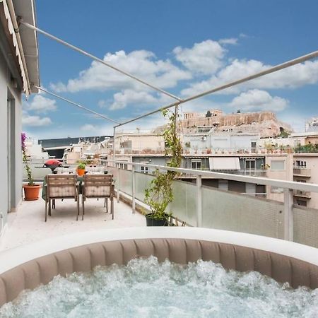 Lovely Apt W/Heated Jacuzzi &Full Acropolis View Atene Esterno foto